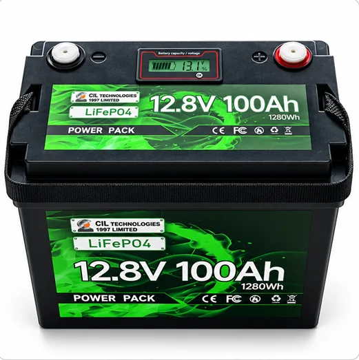 מצבר פריקה עמוקה ליתיום 100A LiFePO4 חכם +צג