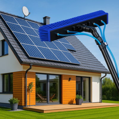 מברשת לניקוי פנלים סולאריים אורך 7.2 מטר